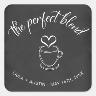 Le Mélange Parfait Café Mariage Favor Sticker