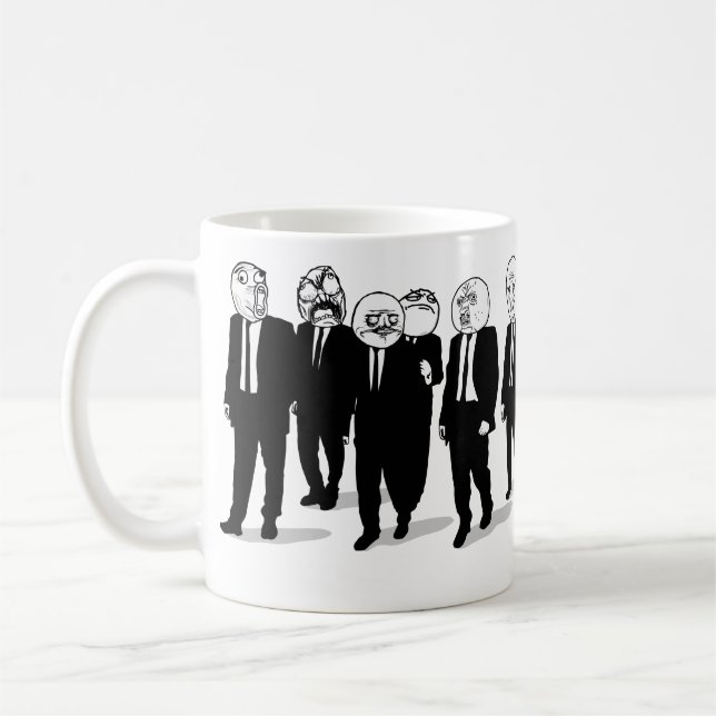 le meme comique de rage fait face à la tasse (Gauche)