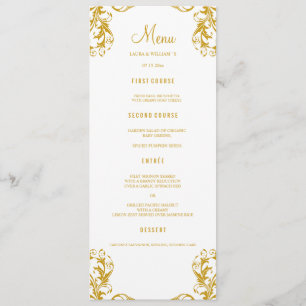 Le menu de dîner de mariage carde le style de