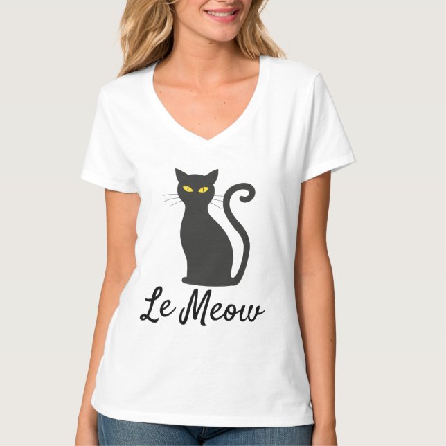 LE MEOW, FRANZÖSISCHE CAT-T - Shirt (Vorderseite)
