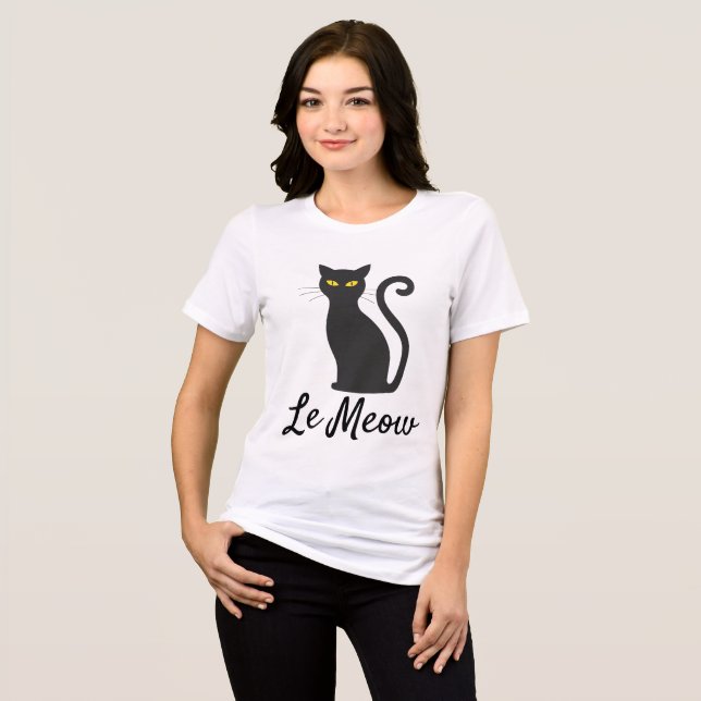 LE MEOW SCHWARZE CAT-T - Shirt (Vorderseite voll)