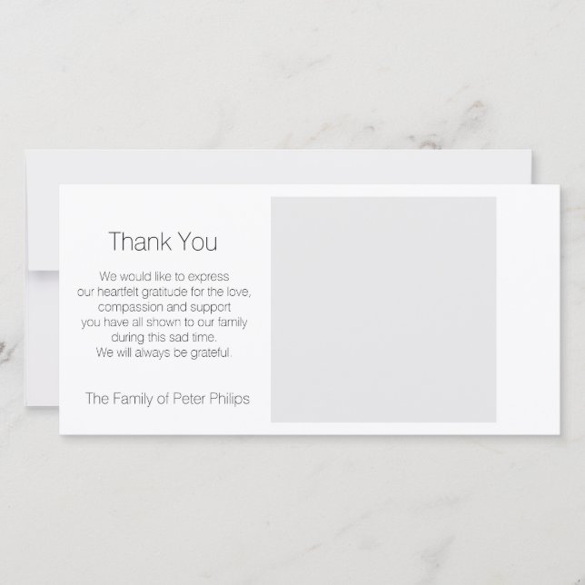 Le Merci de sympathie de modèle ajoutent l'image (Devant)