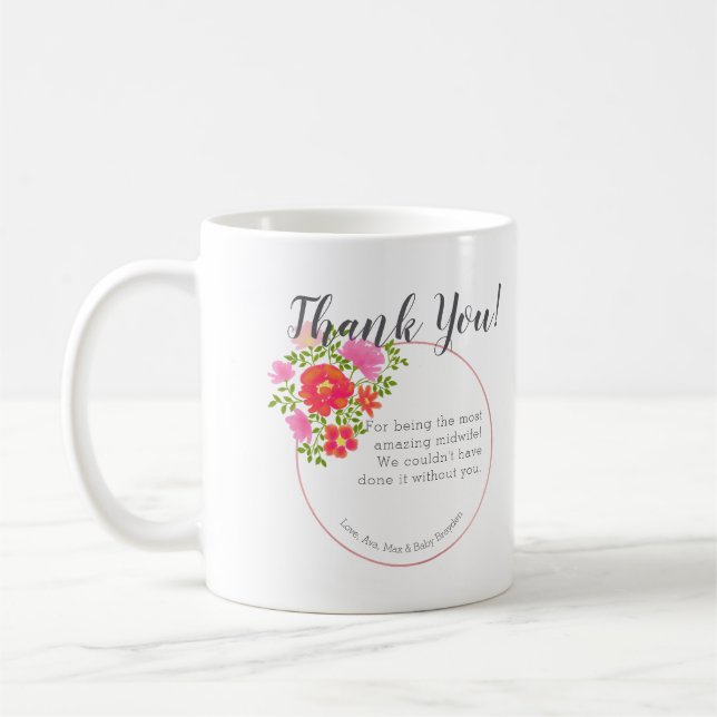 Le Merci-femme doula-sage personnalisé  Mug (Gauche)