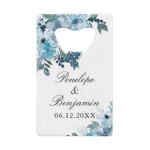 Le Merci Mariage bleu floral élégant favorise