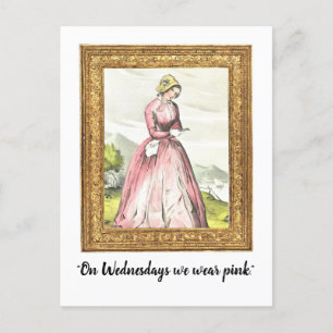 "Le Mercredi On Porte Du Rose" Carte Postale Drôle