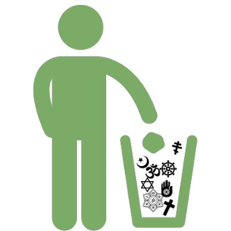 Le minimaliste athée jette la religion T-shirt ver