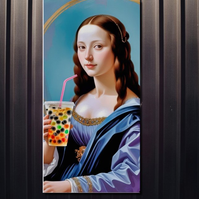 Le moment bubble tea de Mona Lisa – Affiche brilla (Créateur téléchargé)