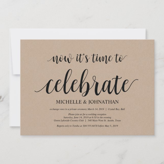 le moment de célébrer, invitations de fuite de mar (Devant)