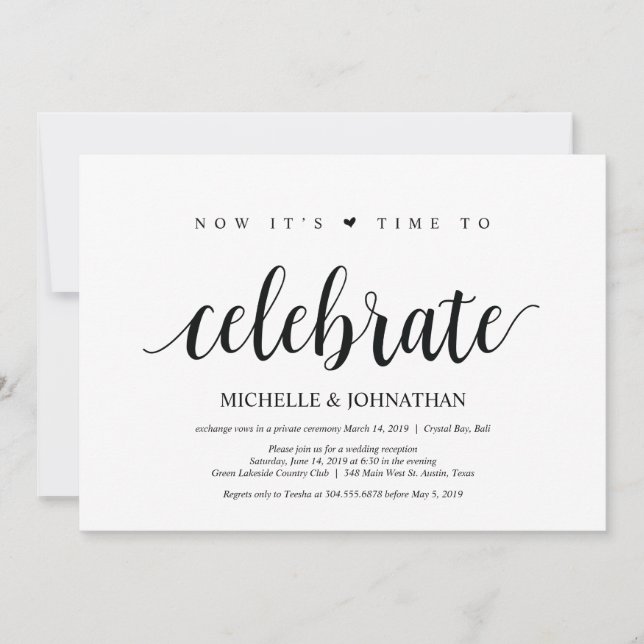 le moment de célébrer les invitations de mariage e (Devant)