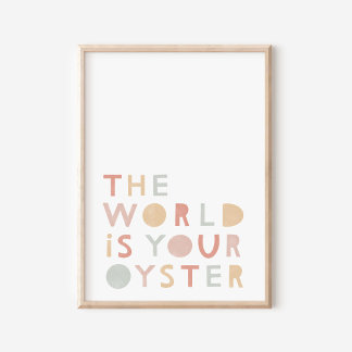 Le Monde est votre Oyster Pastel Nursery Poster