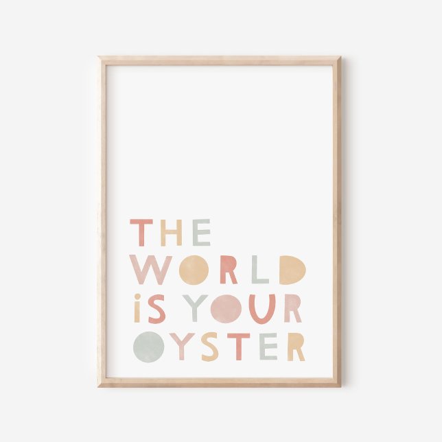 Le Monde est votre Oyster Pastel Nursery Poster (Créateur téléchargé)