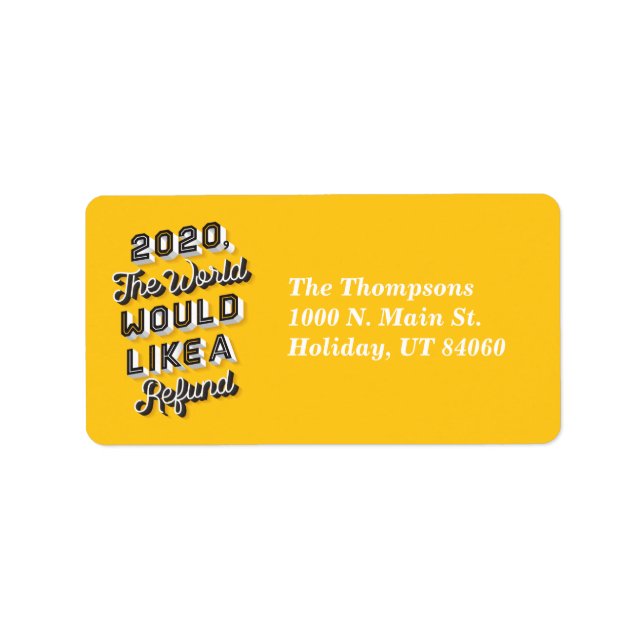 Le Monde Voudrait Un Étiquette de adresse De Rembo (Devant)