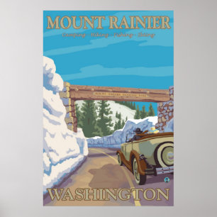 Le mont Rainier - affiche chinook d'entrée de