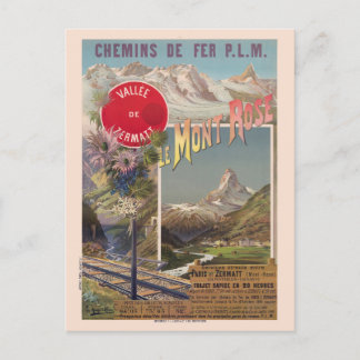 Le Mont Rose Switzerland Vintage Poster 1891 Postkarte