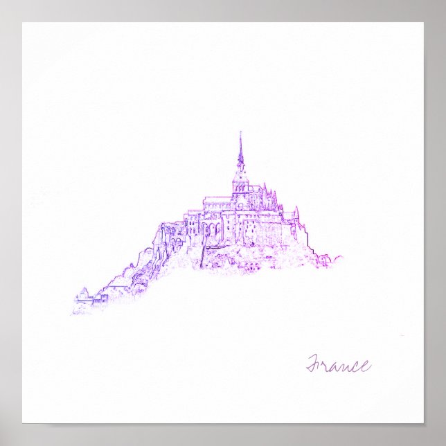 Le Mont Saint Michel Frankreich Architektur Poster (Vorne)