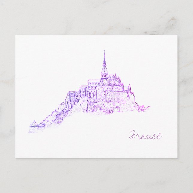 Le Mont Saint Michel Frankreich Architektur Postkarte (Vorderseite)