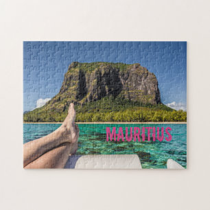 Le Morne Brabant Mauritius Blick vom Schiff auf Se