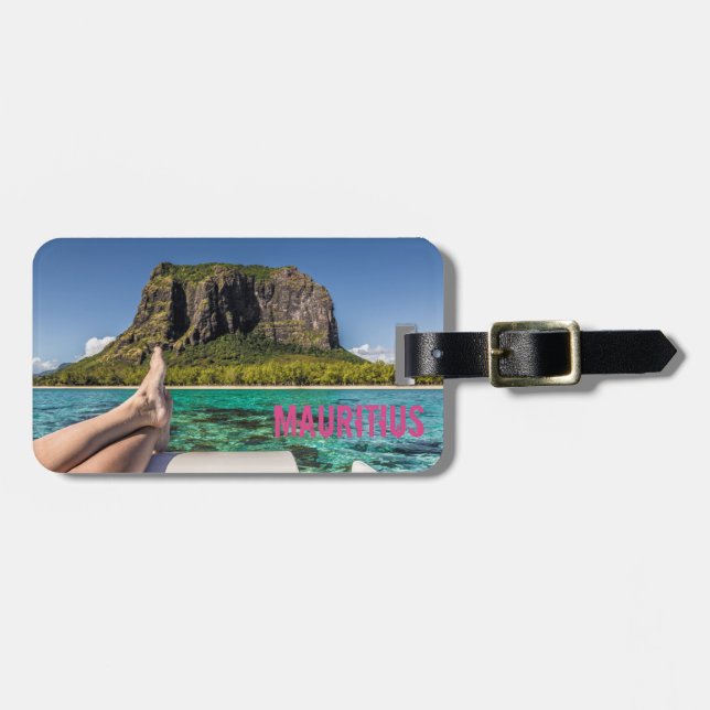 Le Morne Brabant Mauritius Blick vom Schiff auf Se Gepäckanhänger (Vorderseite horizontal)