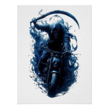 Le motard Grim Reaper Biker sur une affiche de mot