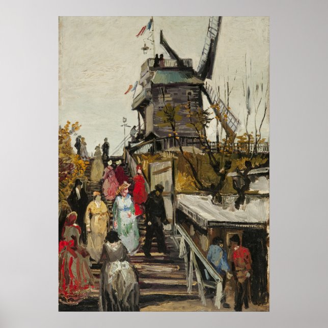 Le Moulin de Blute-Fin - Van Gogh - c1886 Poster (Vorne)