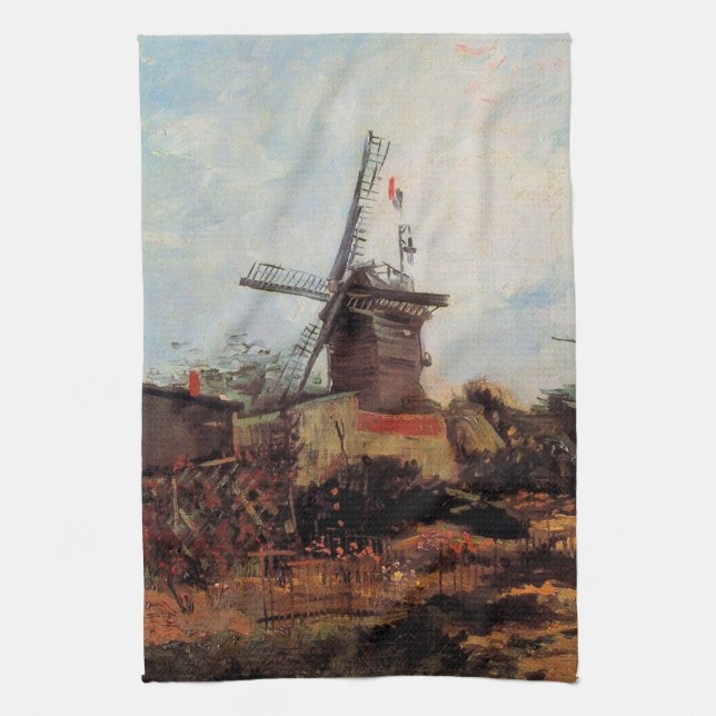 Le Moulin de Blute Fin von Vincent van Gogh Geschirrtuch (Vertikal)