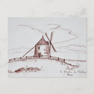 Le Moulin de Moidrey Windmill   Pontorson Postkarte