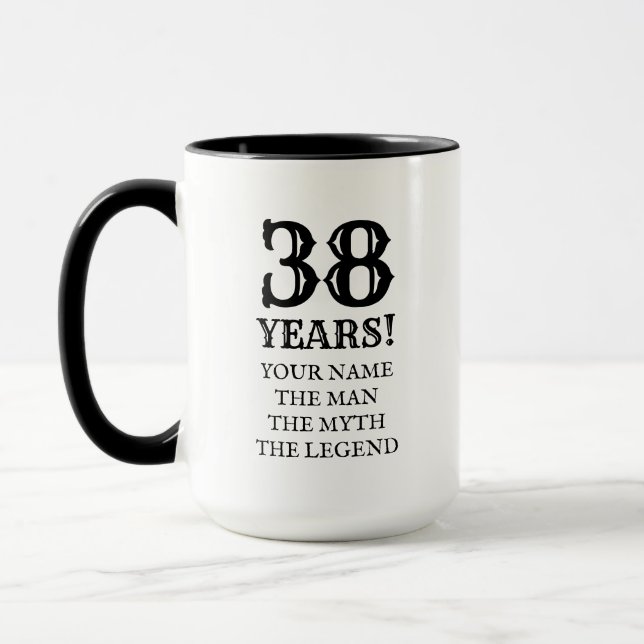 Le mythe homme légende 38e cadeau de tasse d'anniv (Gauche)