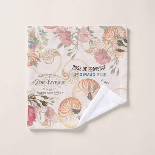 Le Nautilus rose Shell d'éphémères français lavent (Gant de toilette)