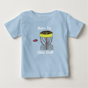 Le né au T-shirt de bébé de golf de disque