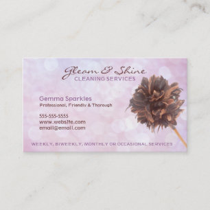 Le nettoyage rose entretient des cartes de visite