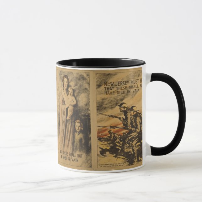 "Le New Jersey doit se battre sur..." WW I Mug (Droite)