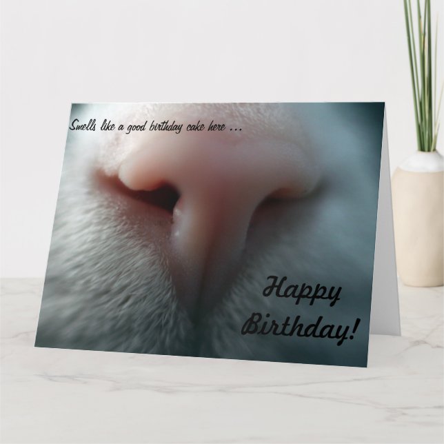 Le nez de chat pour la grande carte d'anniversaire (Devant)