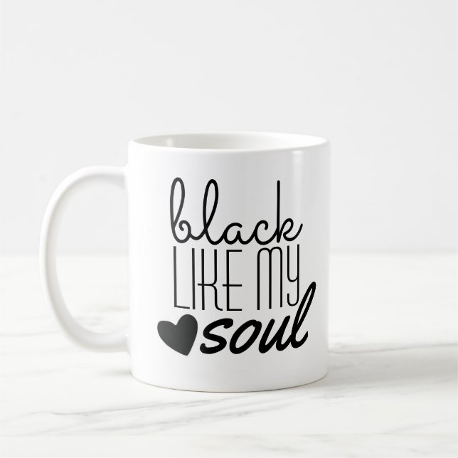 Le "noir aiment…."- Tasse classique blanche (Gauche)