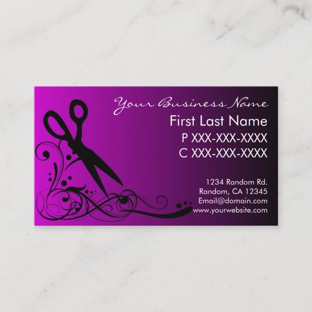 Le noir pourpre se fanent des cartes de visite de (Devant)