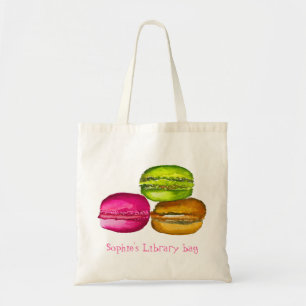 Le nom de l'enfant mignon macaron cake livre sac b
