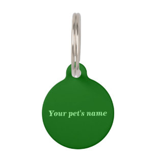 Le nom de votre animal sur une médaille ronde vert