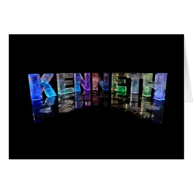 Le nom Kenneth en lumières 3D (photo) (Devant horizontal)