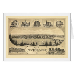 Le Nouveau Brunswick, carte panoramique de NJ -