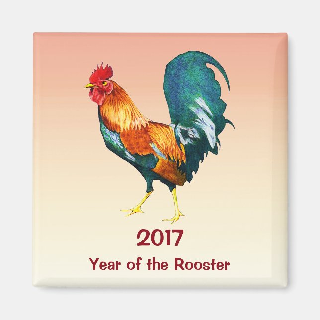 Le Nouvel An Chinois 2017 du Magnet du Coq (Devant)