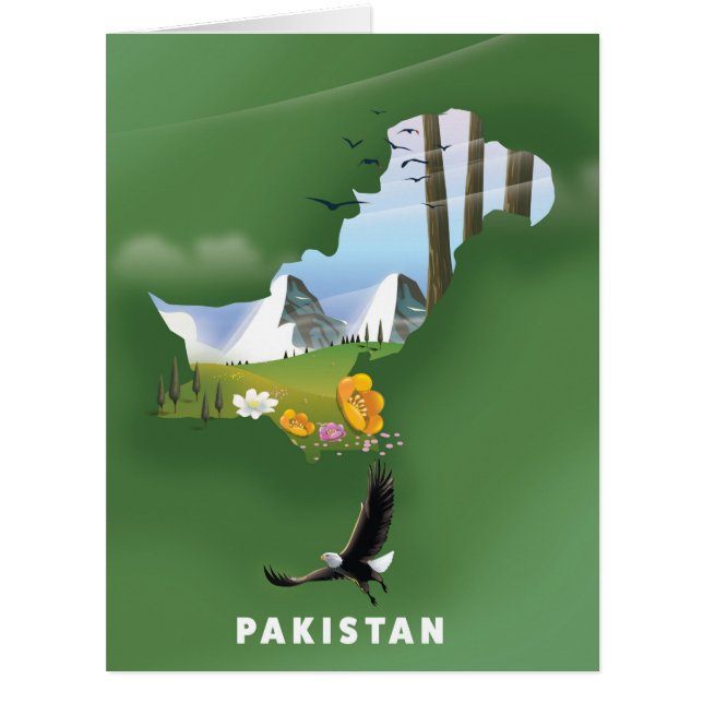 Le Pakistan a illustré une carte de voyage. (Devant)
