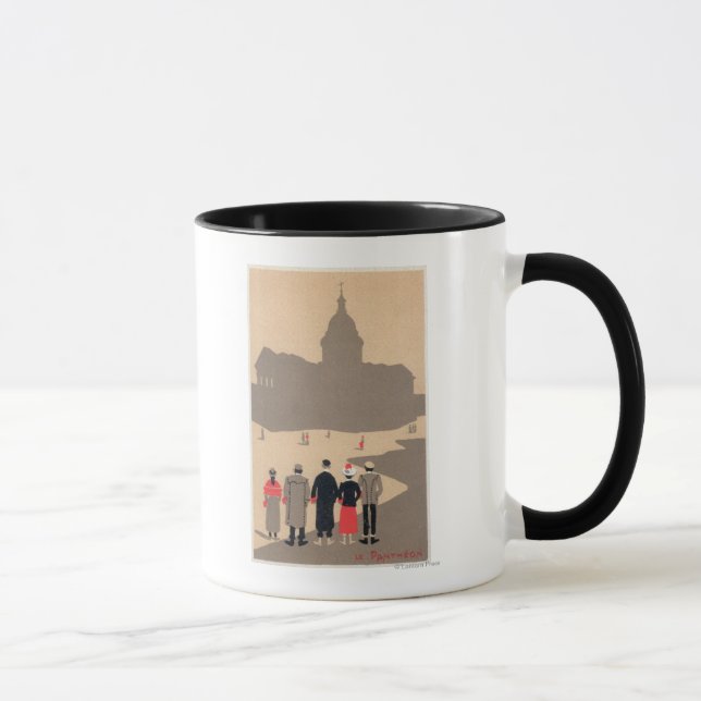 Le Pantheon Art Deco SceneParis, Frankreich Tasse (Rechts)