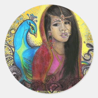 Le paon, autocollant