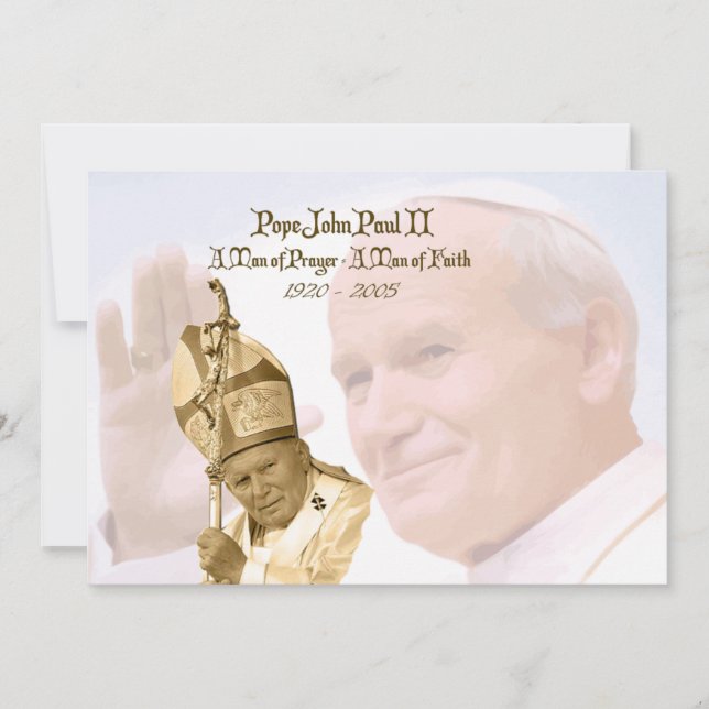 Le pape Jean-Paul II Cartes pour notes de collecti (Devant)