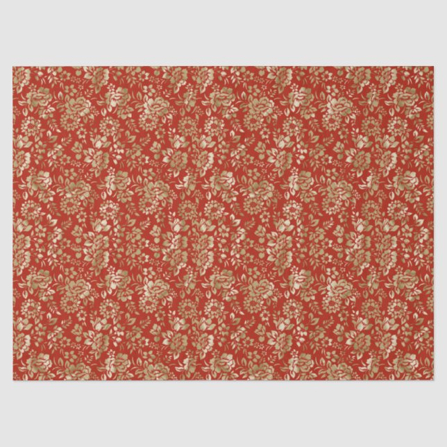 Le papier de soie de soie rouge d'Or-Regard (Recto)