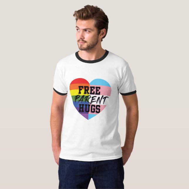 Le parent libre étreint le T-shirt de LGBTQ (Devant entier)