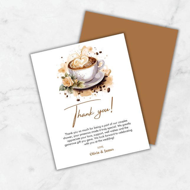 Le Parfait Mélange Couples Douche Carte de remerci (Budget The Perfect Blend Coffee Couples Shower Thank You Card )