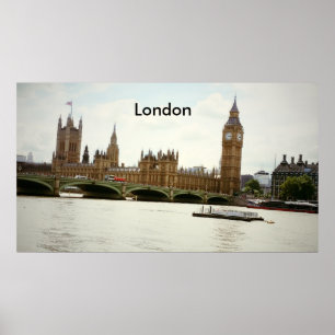 Le Parlement de Big Ben et affiche de la Tamise