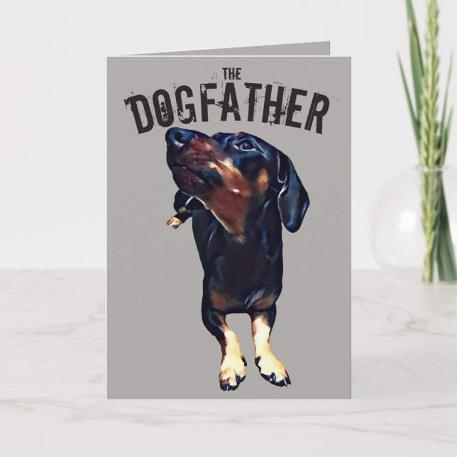 'Le Parrain Chien' La carte de la fête des pères d (Devant)