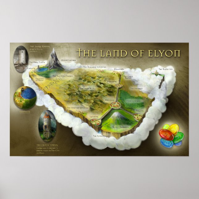 Le pays d'Elyon | Poster carte (Devant)