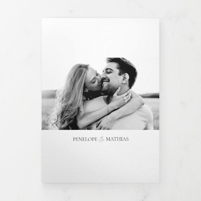 Le Penelope | Faire-part de mariage moderne triple (Page de couverture)